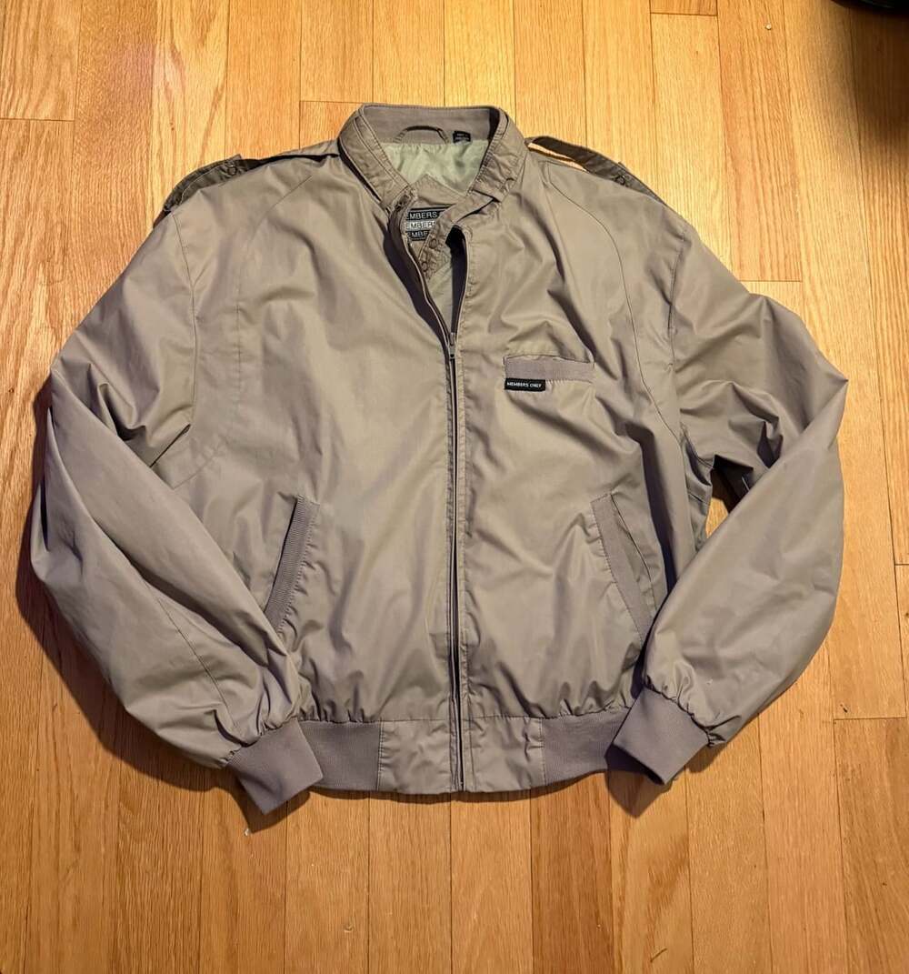 Vintage Members Only Classic Iconic Racer Jacket Size 44 Taupe